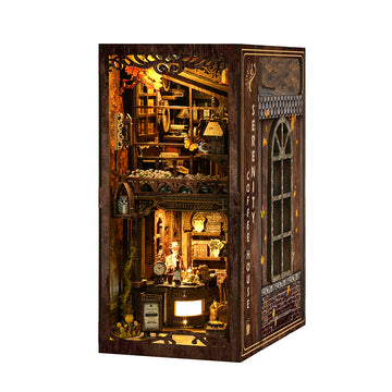 Book Nook Kit Coffee house- DIY Miniature House Dollhouse Kit for Adult and Teens, Booknook Bookshelf Decor Alley Model Build with LED Light, Gifts for Family and Friends BV02-012