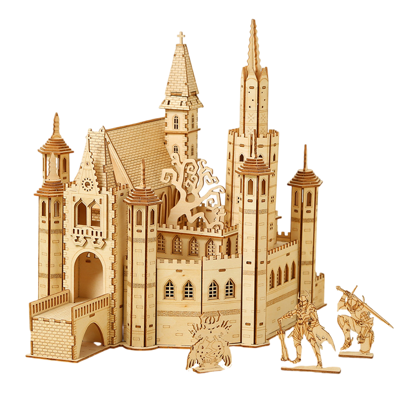 3D Wooden Puzzles Knight Creed: Lost Castle Model Kits, Brainteaser and Puzzle for Christmas/Birthday,Gifts for Adults and Teens to Build Combination