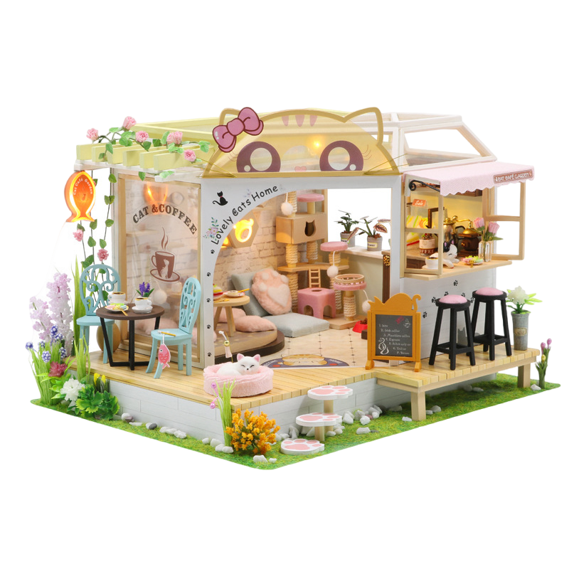 DIY Miniature Dollhouse Kit, Tiny House kit with Music, Miniature House Kit , Great Handmade Crafts Gift for Mother&