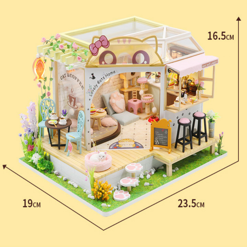 DIY Miniature Dollhouse Kit, Tiny House kit with Music, Miniature House Kit , Great Handmade Crafts Gift for Mother&