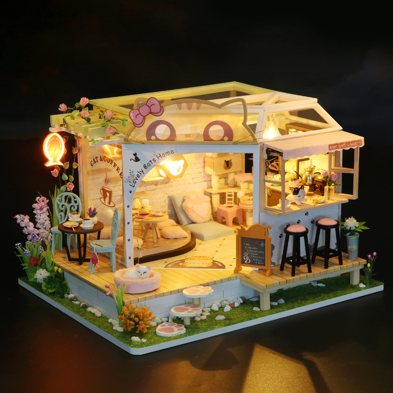 DIY Miniature Dollhouse Kit, Tiny House kit with Music, Miniature House Kit , Great Handmade Crafts Gift for Mother&