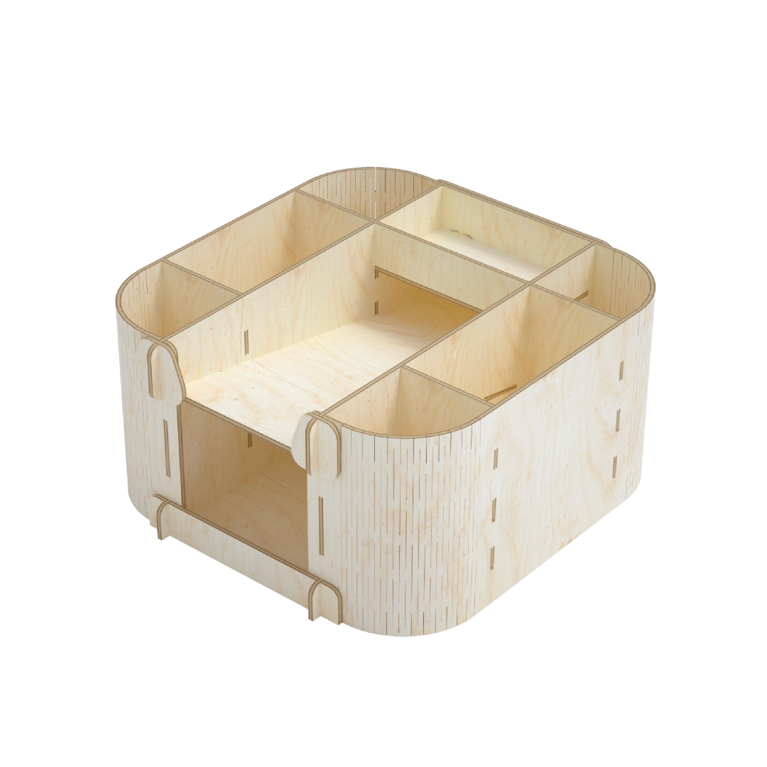 3D Wooden Puzzles Desktop Storage Brush Pot