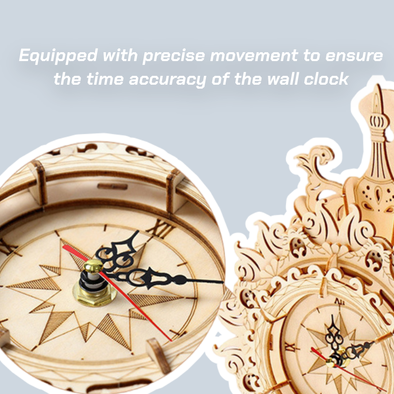 3D Puzzles for Adults Wooden Clock kit DIY Build Mechanical Wall Clock Hanging Pendulum Clock Puzzle Gift for Aldult and Teens