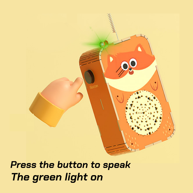 Wooden puzzle children's walkie talkies DIY Parent-child interaction educational toy -1 Pair