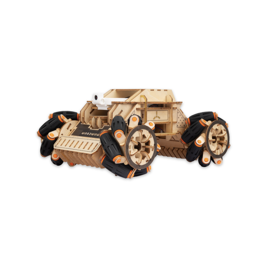 Woodmaster 3D Wooden Puzzles RC Omni Chariot - Wood Color