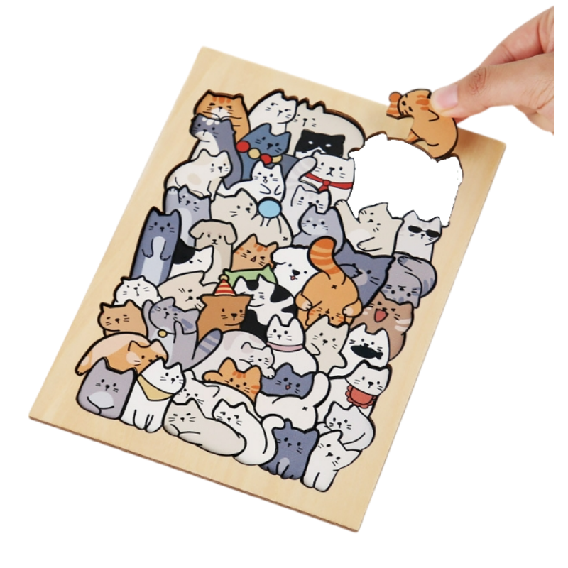 Wooden Puzzles  Cat/ Dog / Panda Puzzle  Wood Puzzles Adult and kids  Wooden Jigsaw Puzzles Unique Shape, Birthday Gifts, Family Games