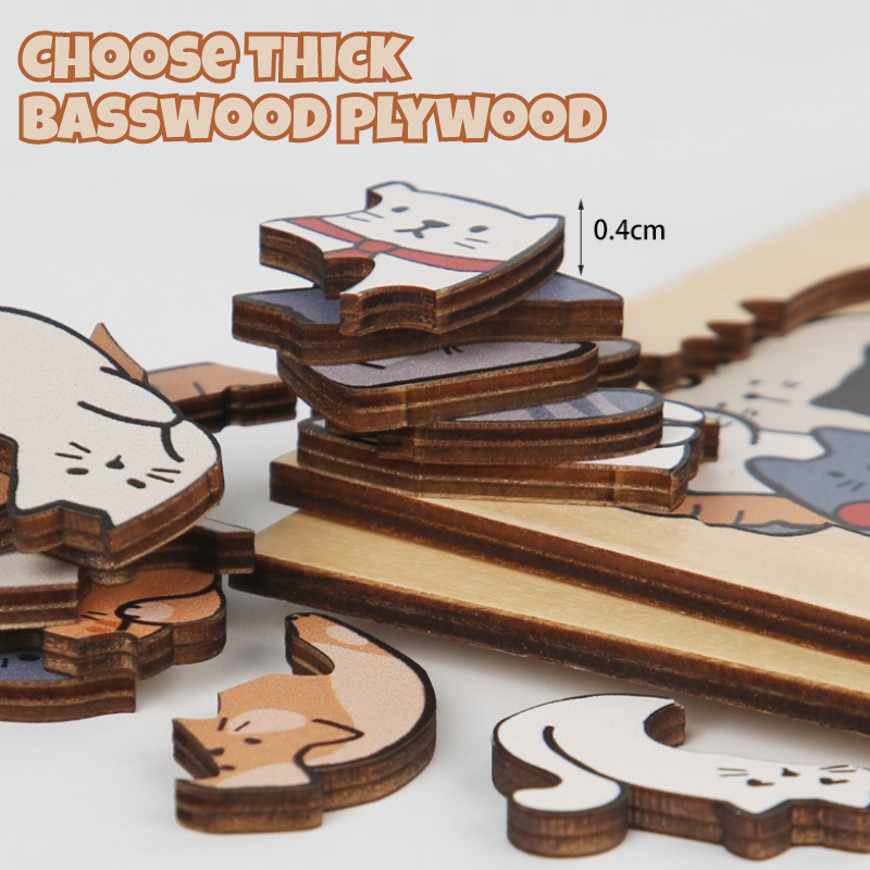 Wooden Puzzles  Cat/ Dog / Panda Puzzle  Wood Puzzles Adult and kids  Wooden Jigsaw Puzzles Unique Shape, Birthday Gifts, Family Games