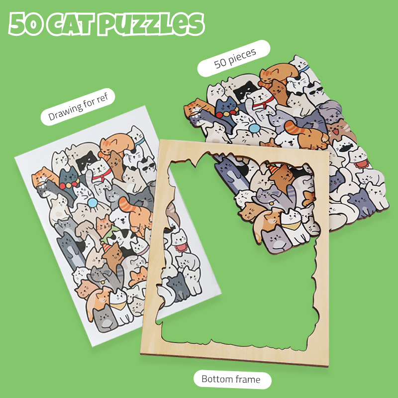 Wooden Puzzles  Cat/ Dog / Panda Puzzle  Wood Puzzles Adult and kids  Wooden Jigsaw Puzzles Unique Shape, Birthday Gifts, Family Games