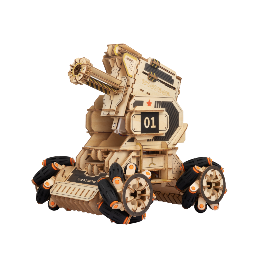 Woodmaster 3D Wooden Puzzles RC Artillery Chariot - Wood Color