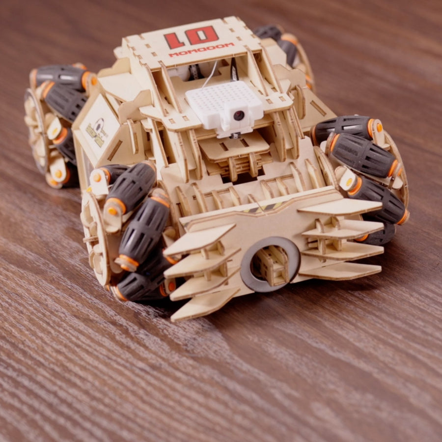 Woodmaster 3D Wooden Puzzles RC Soccer Chariot - Army Color