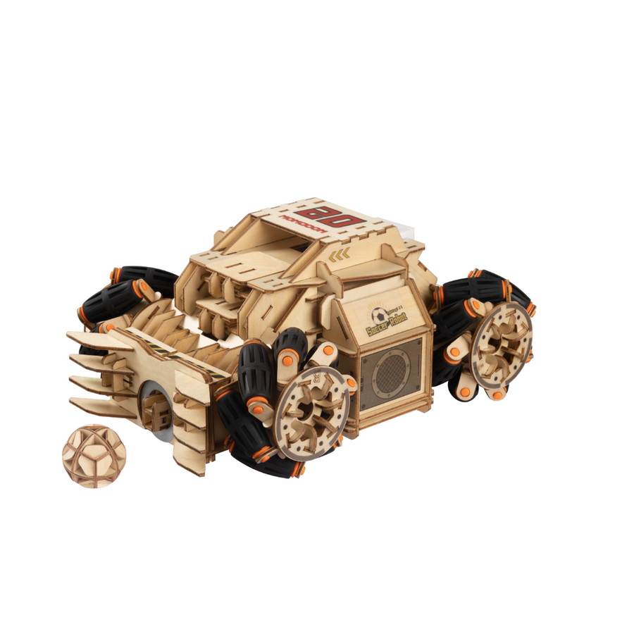 Woodmaster 3D Wooden Puzzles RC Soccer Chariot - Wood Color