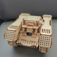 Woodmaster 3D Wooden Puzzles RC Tracked Chariot - Army Color