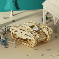 Woodmaster 3D Wooden Puzzles RC Tracked Chariot - Mecha Color