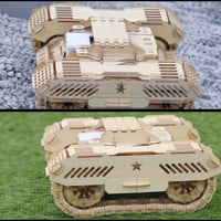 Woodmaster 3D Wooden Puzzles RC Tracked Chariot - Jungle Color