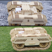 Woodmaster 3D Wooden Puzzles RC Tracked Chariot - Army Color