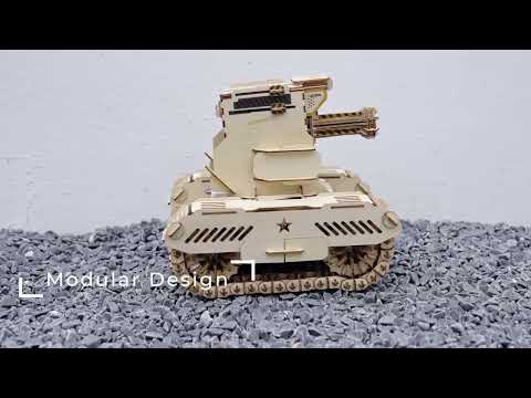 Woodmaster 3D Wooden Puzzles RC Artillery Chariot - Mecha Color