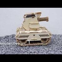 Woodmaster 3D Wooden Puzzles RC Tracked Chariot - Army Color